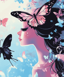 Cartoon Butterfly Girl Animation Diamond Painting