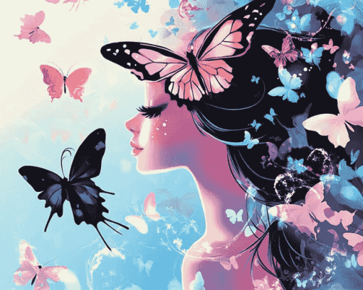 Cartoon Butterfly Girl Animation Diamond Painting