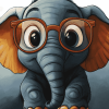 Cartoon Elephant Glasses Diamond Painting