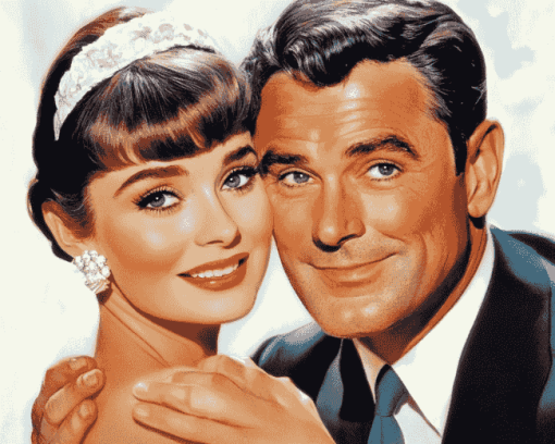 Cary Grant Audrey Hepburn Vintage Diamond Painting