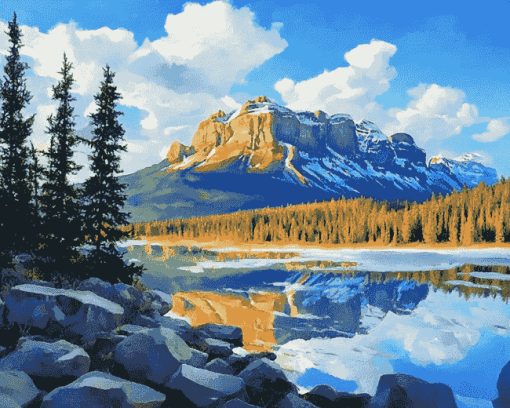 Castle Mountain Views Diamond Painting