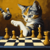 Cat Chess Masterpiece Diamond Painting