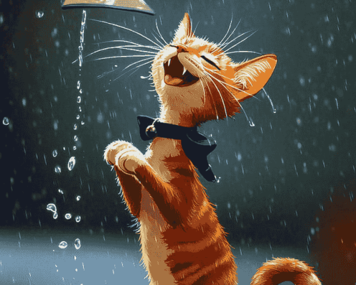 Cat Singing Animation Diamond Painting