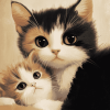 Cat and Kitten Love Diamond Painting