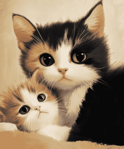 Cat and Kitten Love Diamond Painting