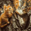 Cat and Squirrel Diamond Painting