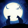 Cats Under Moonlight Diamond Painting