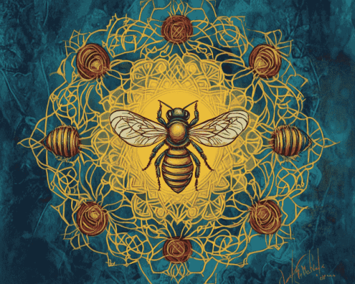 Celtic Bees Mandala by Brigid Ashwood Diamond Painting