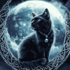 Celtic Black Cat Moon Diamond Painting