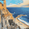 Cervo Liguria Coastline Diamond Painting