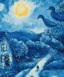 Chagall Blue Landscape Vintage Diamond Painting