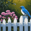 Charming Blue Bird Fowls Diamond Painting