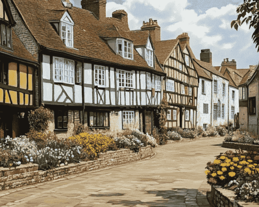 Charming Canterbury Buildings Diamond Painting