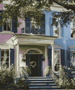 Charming Savannah Houses Diamond Painting