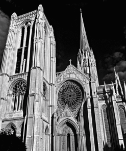 Chartres Cathedral Black And White Diamond Painting