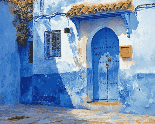 Chefchaouen Blue Door Diamond Painting