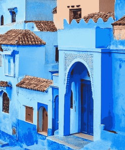 Chefchaouen Blue Homes Diamond Painting