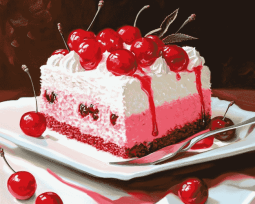 Cherry Cake Delight Diamond Painting