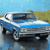 Chevrolet 67 Chevelle Blue Car Diamond Painting