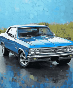 Chevrolet 67 Chevelle Blue Car Diamond Painting