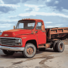 Chevrolet Red Engine Truck Diamond Painting