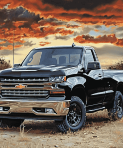 Chevy Truck with Powerful Engine Diamond Painting