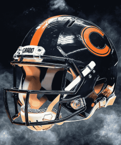 Chicago Bears Black Helmet Diamond Painting