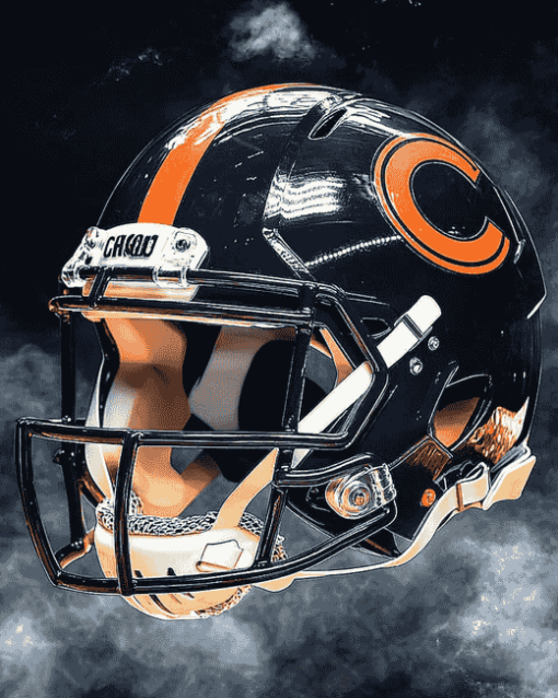 Chicago Bears Black Helmet Diamond Painting