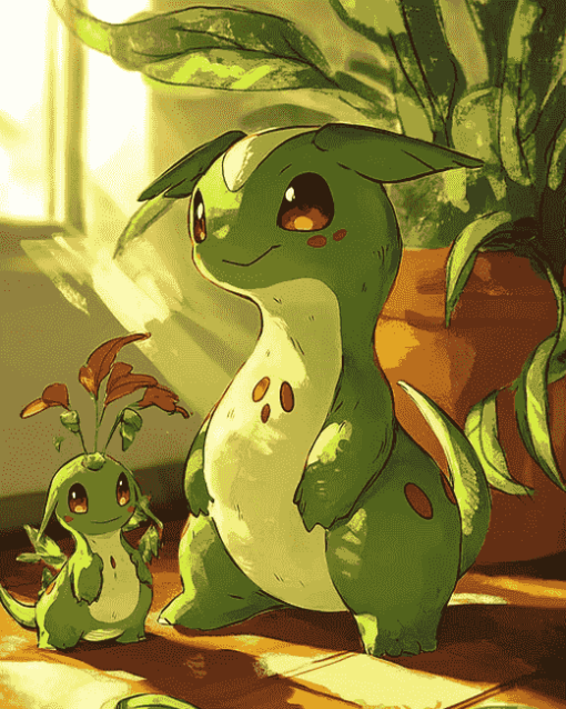 Chikorita Pokemon Anime Diamond Painting