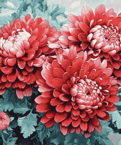 Chinese Chrysanthemums Blossoms Diamond Painting