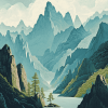 Chinese Mountains Diamond Painting