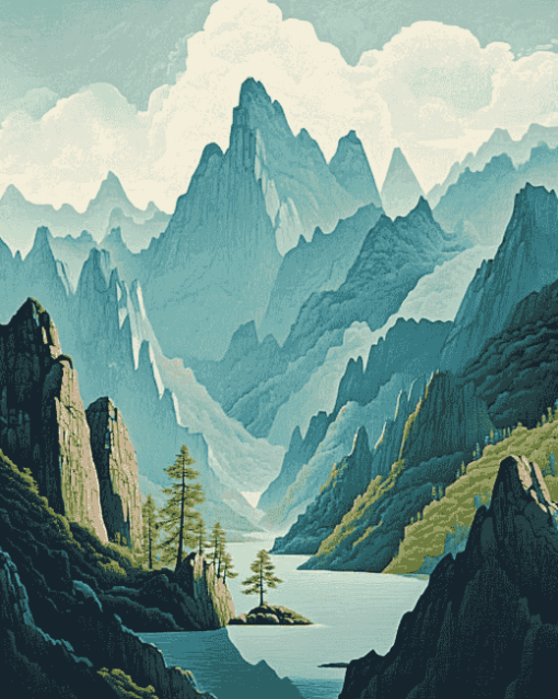 Chinese Mountains Diamond Painting