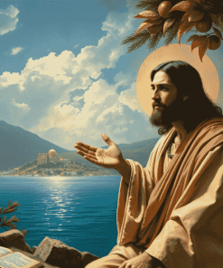 Christ at Lake Tiberias Vintage Diamond Painting