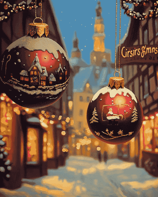 Christkindlesmarkt Christmas Ornaments Diamond Painting