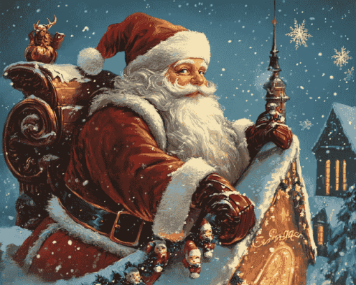 Christmas Cards Santa Claus Diamond Painting