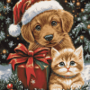 Christmas Cat and Dog Diamond Painting