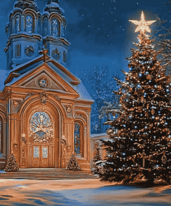 Christmas Church Cathedral Diamond Painting