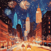 Christmas City Fireworks Diamond Painting