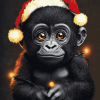 Christmas Gorilla Animation Diamond Painting