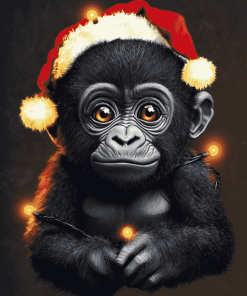 Christmas Gorilla Animation Diamond Painting