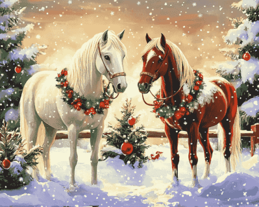 Christmas Horse Magic Diamond Painting