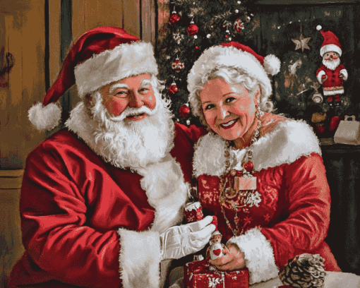 Christmas Mr and Mrs Claus Diamond Painting