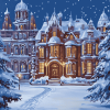 Christmas Night with Snowy Homes Diamond Painting