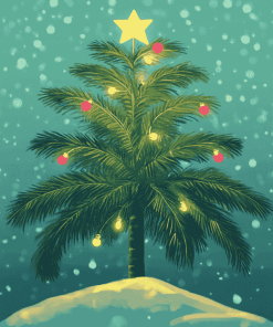 Christmas Palm Tree Art Diamond Painting