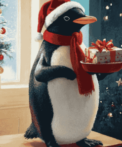 Christmas Penguin Birds Diamond Painting