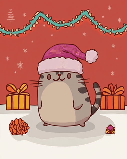 Christmas Pusheen Animation Diamond Painting