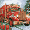 Christmas Vintage Truck Diamond Painting