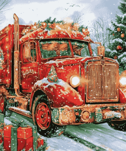 Christmas Vintage Truck Diamond Painting