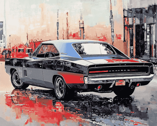 Classic 1968 Dodge Charger Diamond Painting