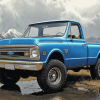 Classic Blue 1968 Chevrolet Truck Diamond Painting